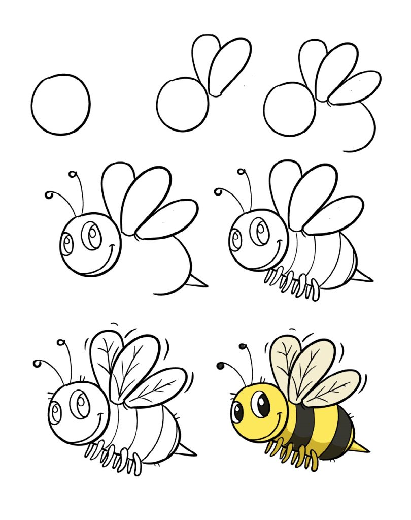 نقاشی زنبور همراه با آموزش