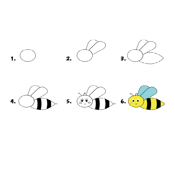 نقاشی زنبور همراه با آموزش