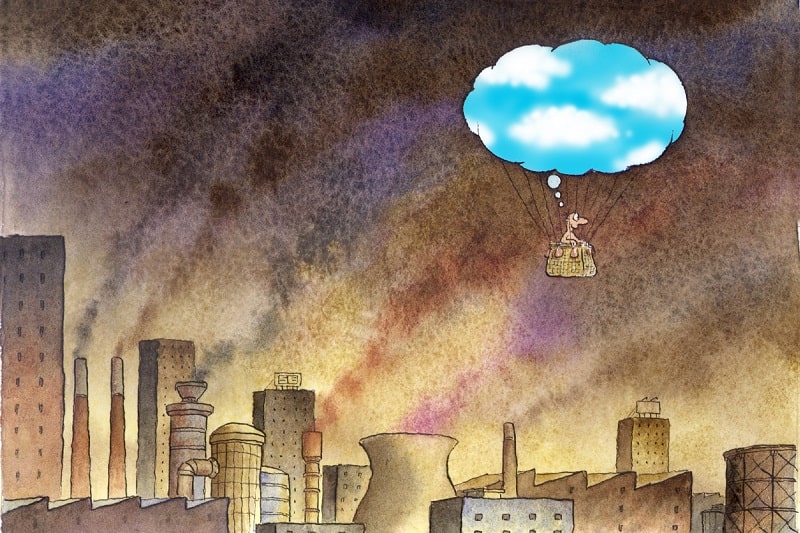 نقاشی آلودگی هوا کودکانه