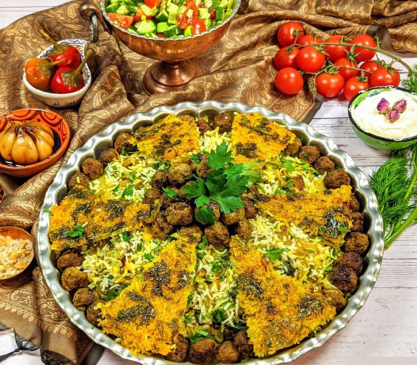 کلم پلو شیرازی برای دو نفر-