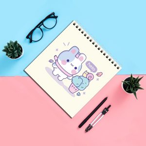 نقاشی دفتر مشق دخترانه آسان، فانتزی و ساده